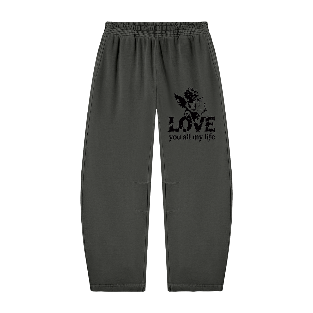 Love you all my life - Unisex Vintage Washed Barrel Leg Sweatpants