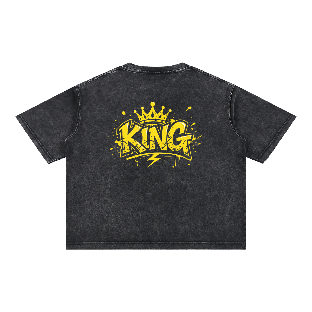 King - Mineral Wash Boxy Cotton T-Shirt