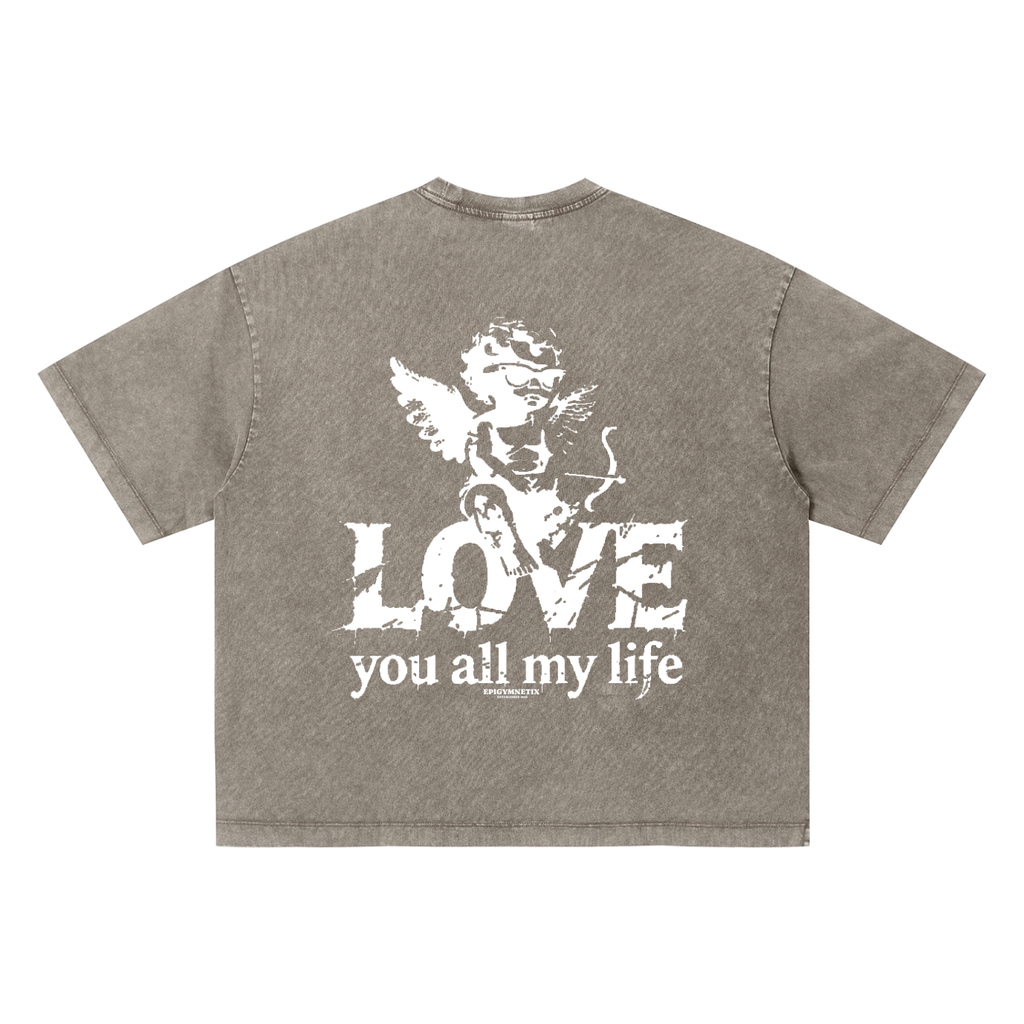 Love You All My Life(BoxyFit) - Unisex Vintage Wash Boxy T-Shirt