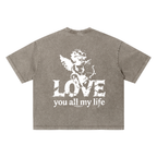 Love You All My Life(BoxyFit) - Unisex Vintage Wash Boxy T-Shirt