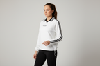 Contrast Striped Lapel Collar Sweatshirt