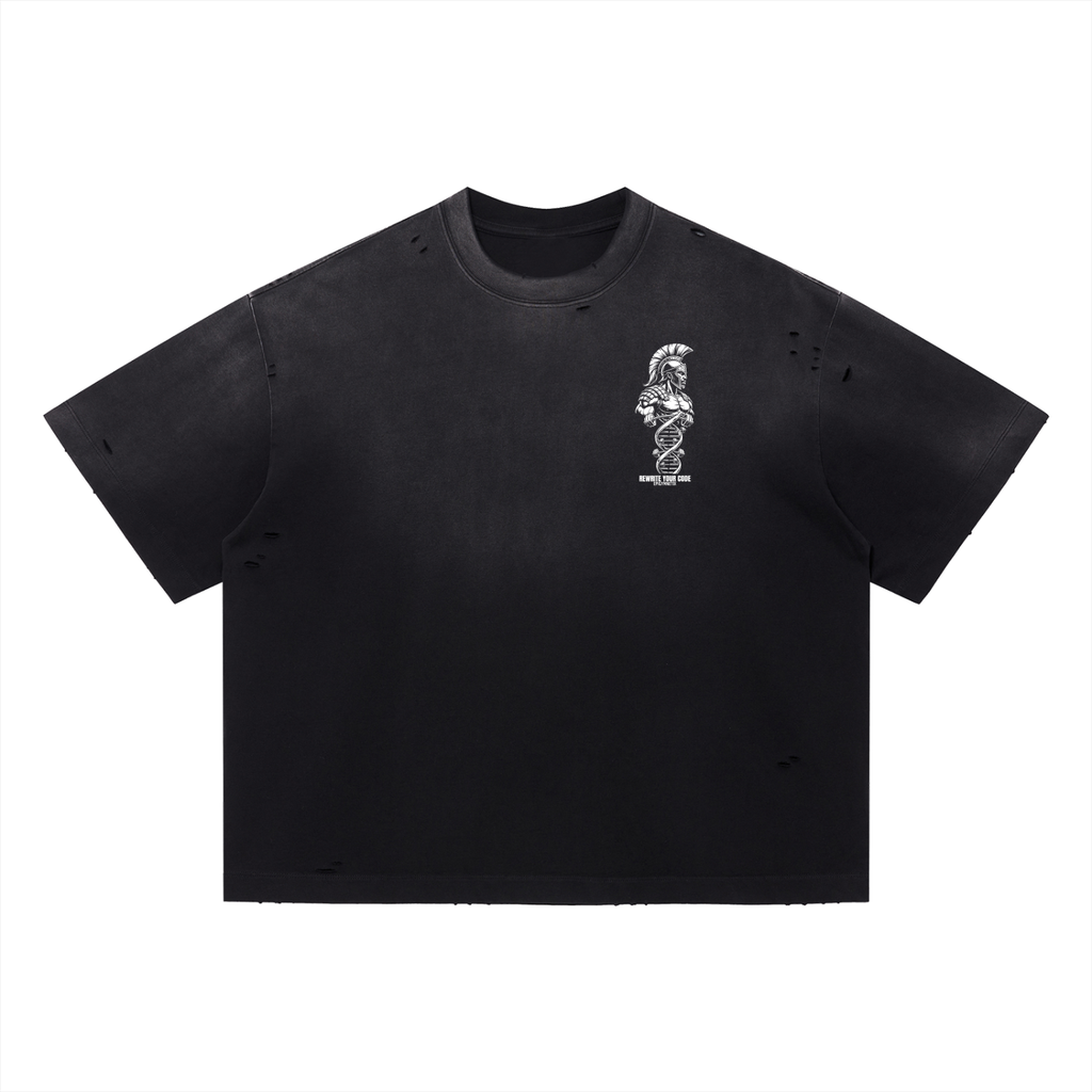Trojan Genetix - Vintage Washed Distressed Boxy Oversized T-Shirt