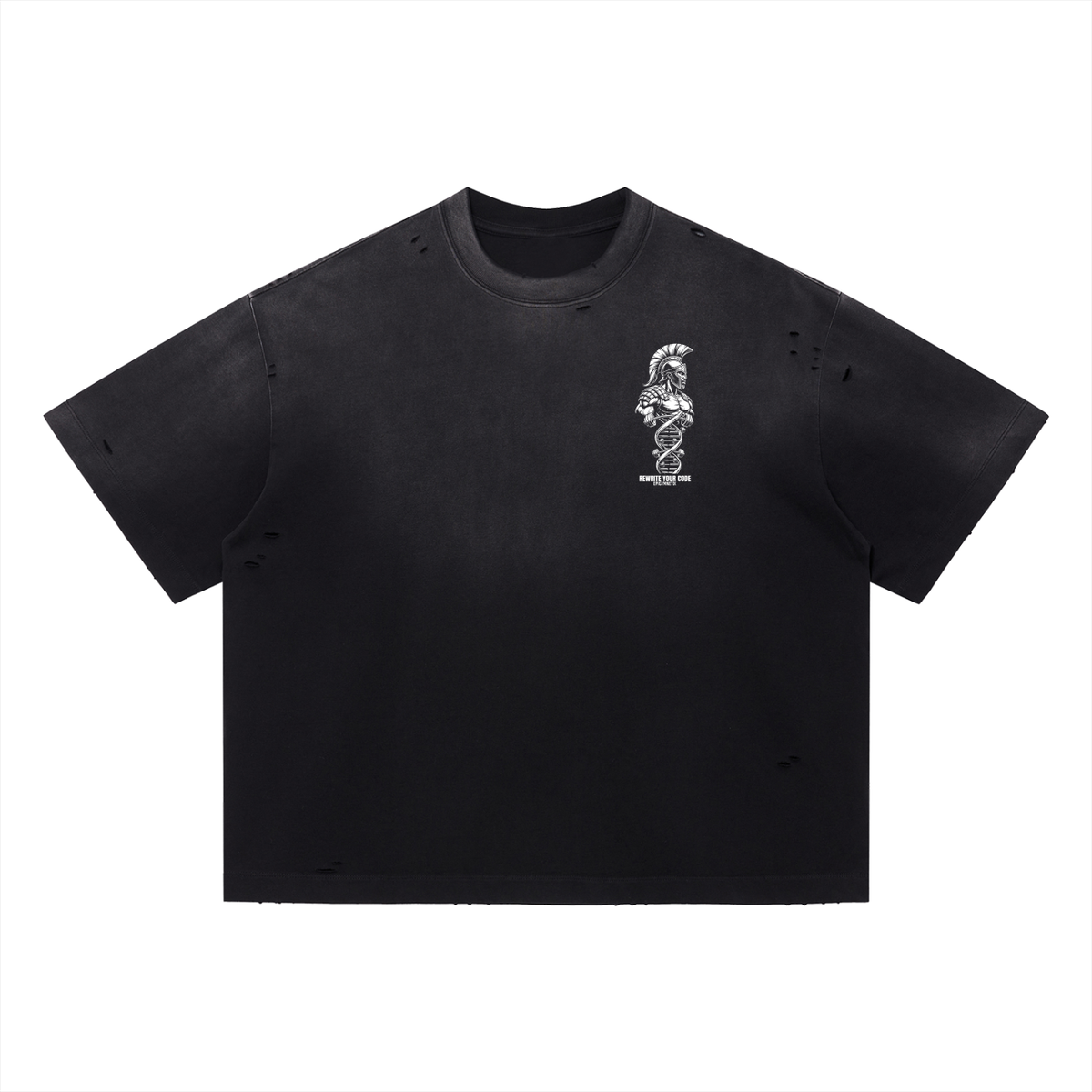 Trojan Genetix - Vintage Washed Distressed Boxy Oversized T-Shirt