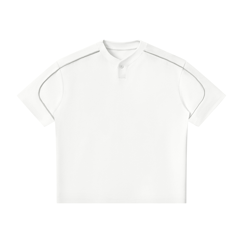 Epi-Casual - Unisex Oversized Piping Henley T-Shirt