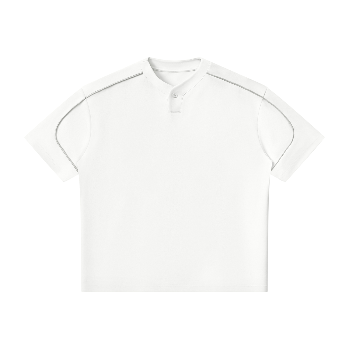 Epi-Casual - Unisex Oversized Piping Henley T-Shirt