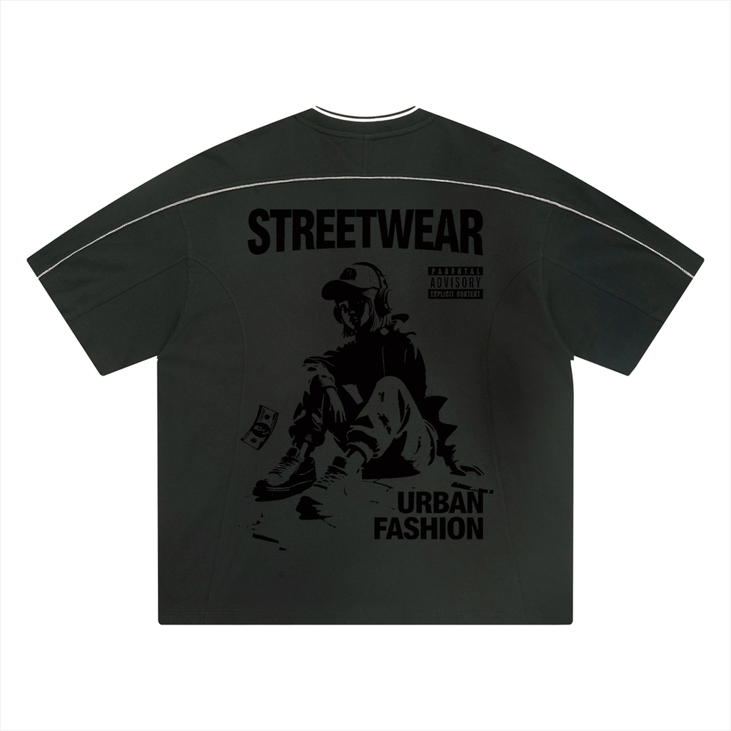 Unisex Oversized Contrast Tape T-Shirt