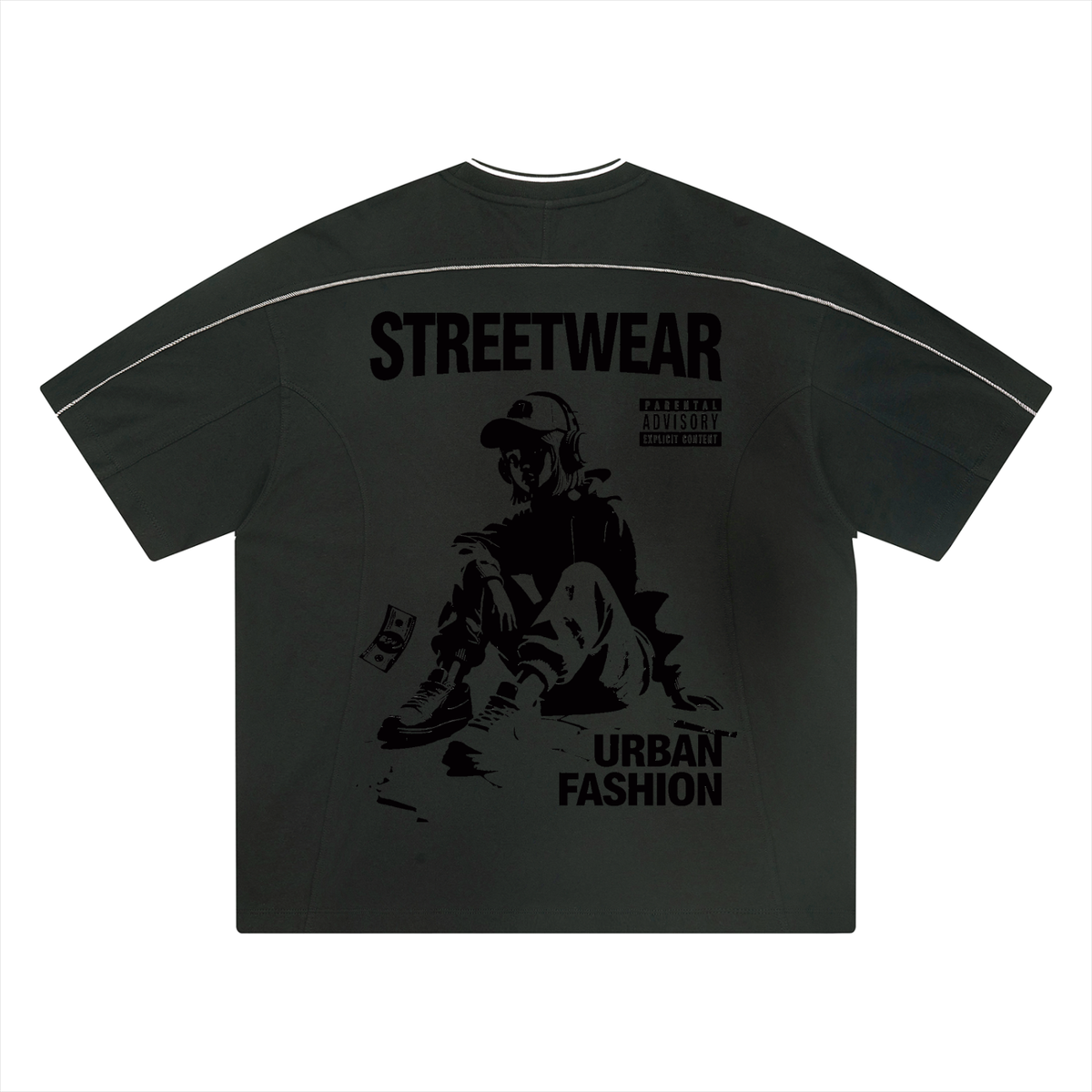 Unisex Oversized Contrast Tape T-Shirt