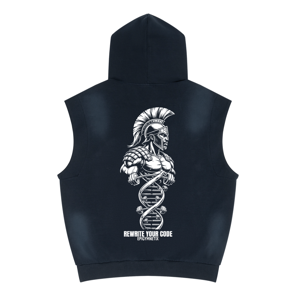 Trojan Fit - Unisex Vintage Wash Sun Fade Sleeveless Hoodie