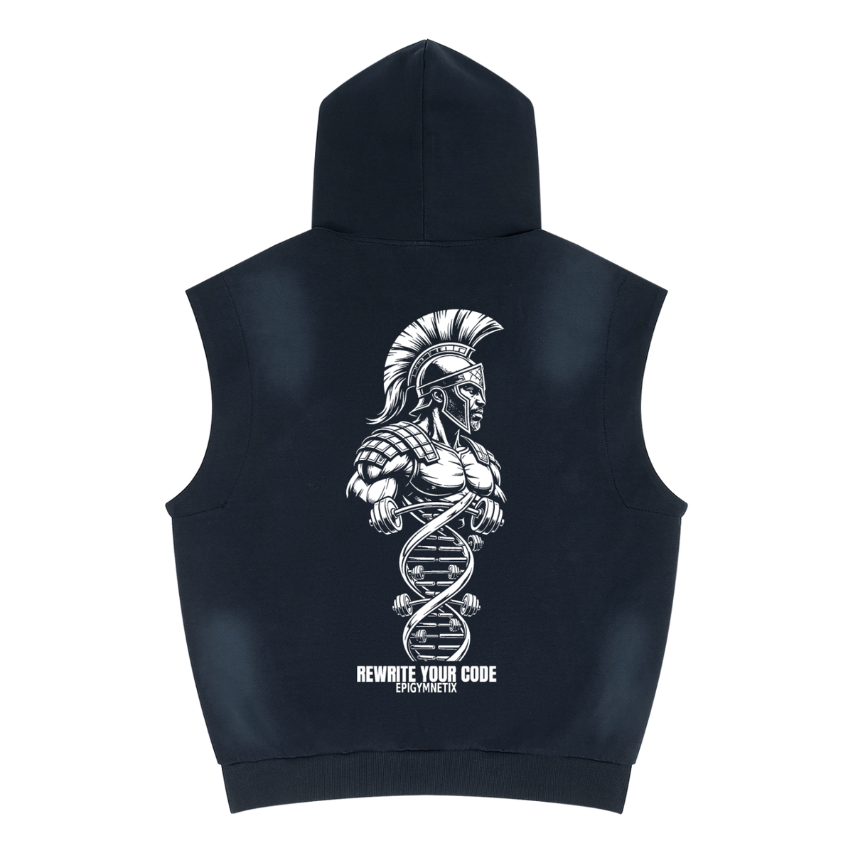 Trojan Fit - Unisex Vintage Wash Sun Fade Sleeveless Hoodie