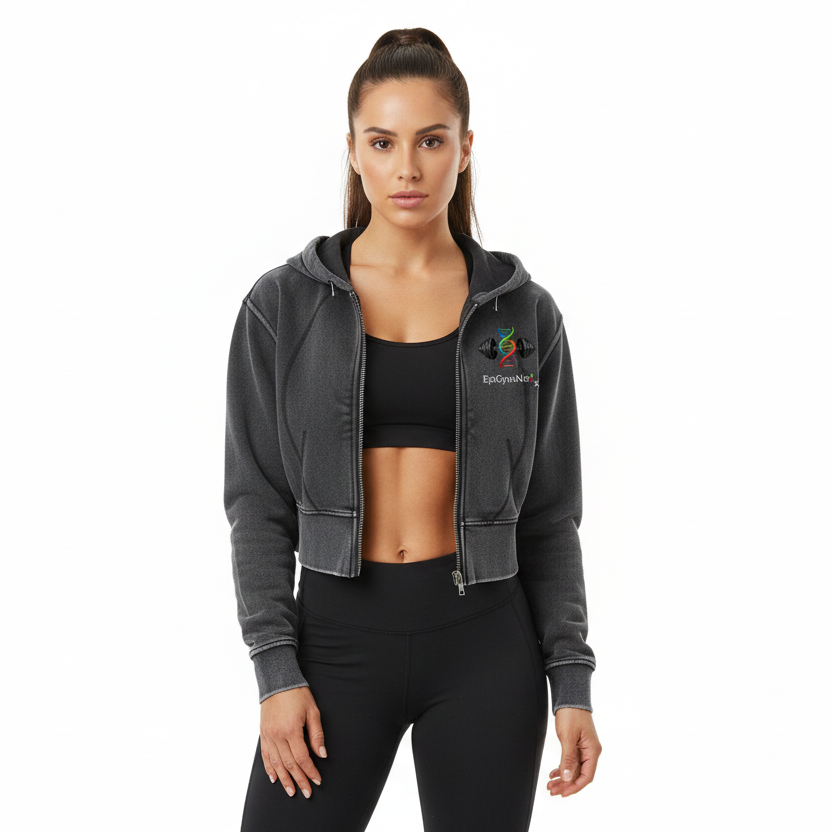 Vintage Washed Cropped Fleece Hoodie