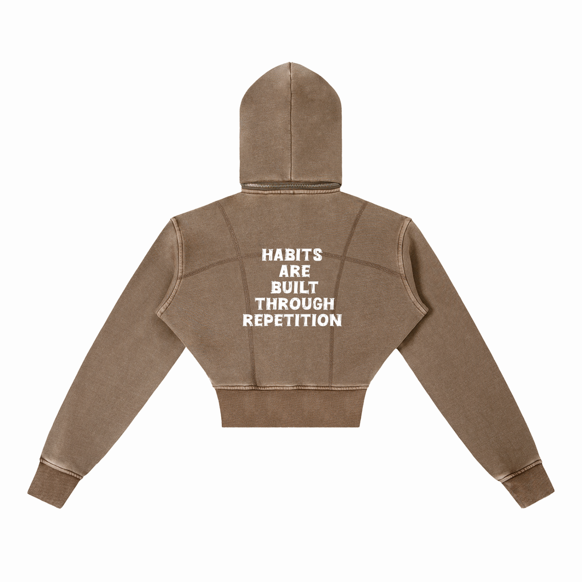 Vintage Washed Cropped Fleece Hoodie