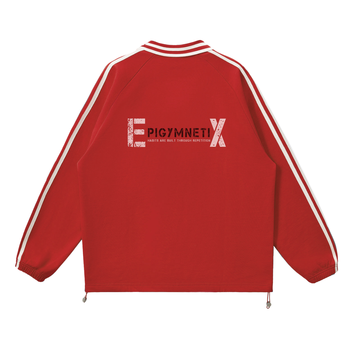 Contrast Striped Lapel Collar Sweatshirt