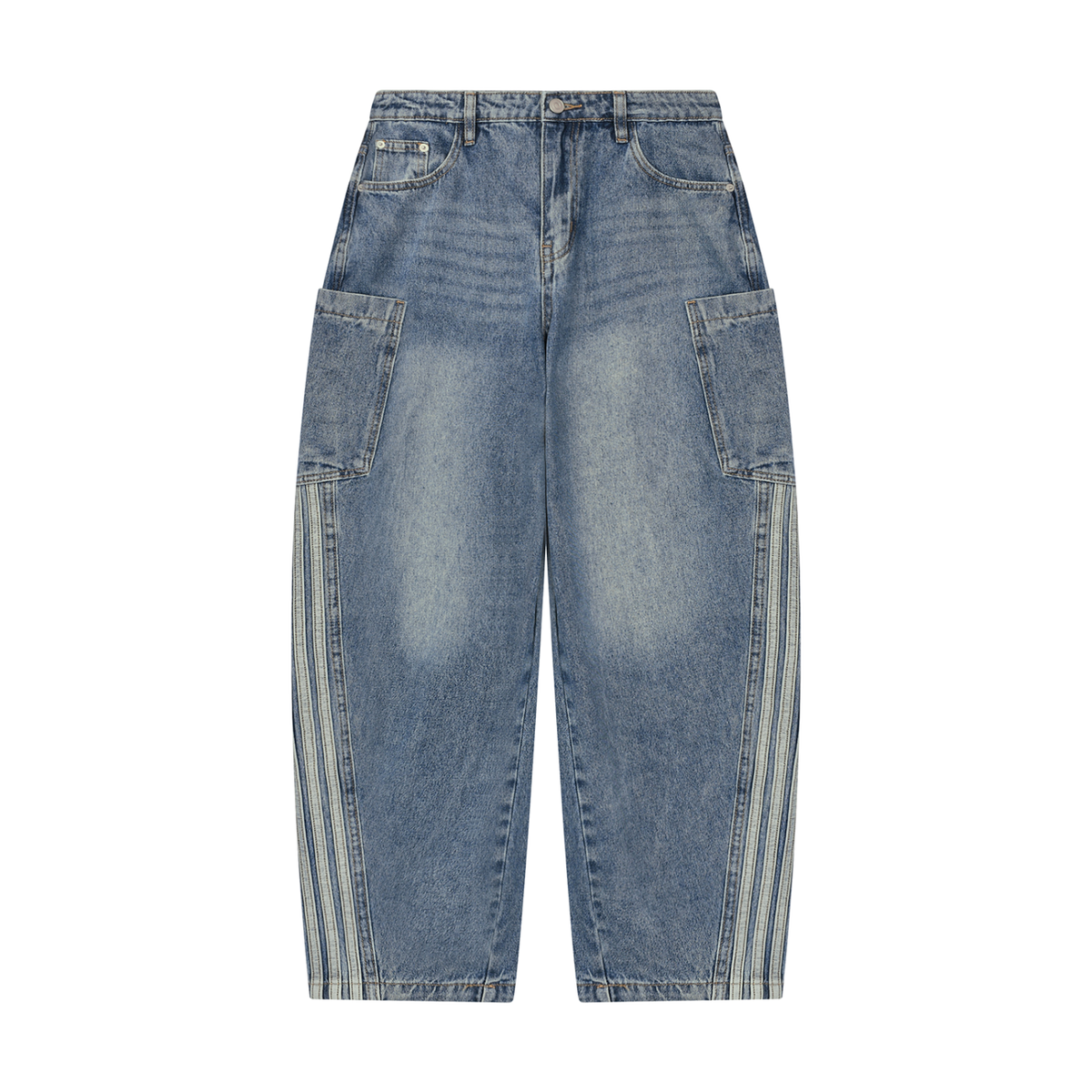 Stripped - Women's Vintage Wash Barrel Leg Jeans