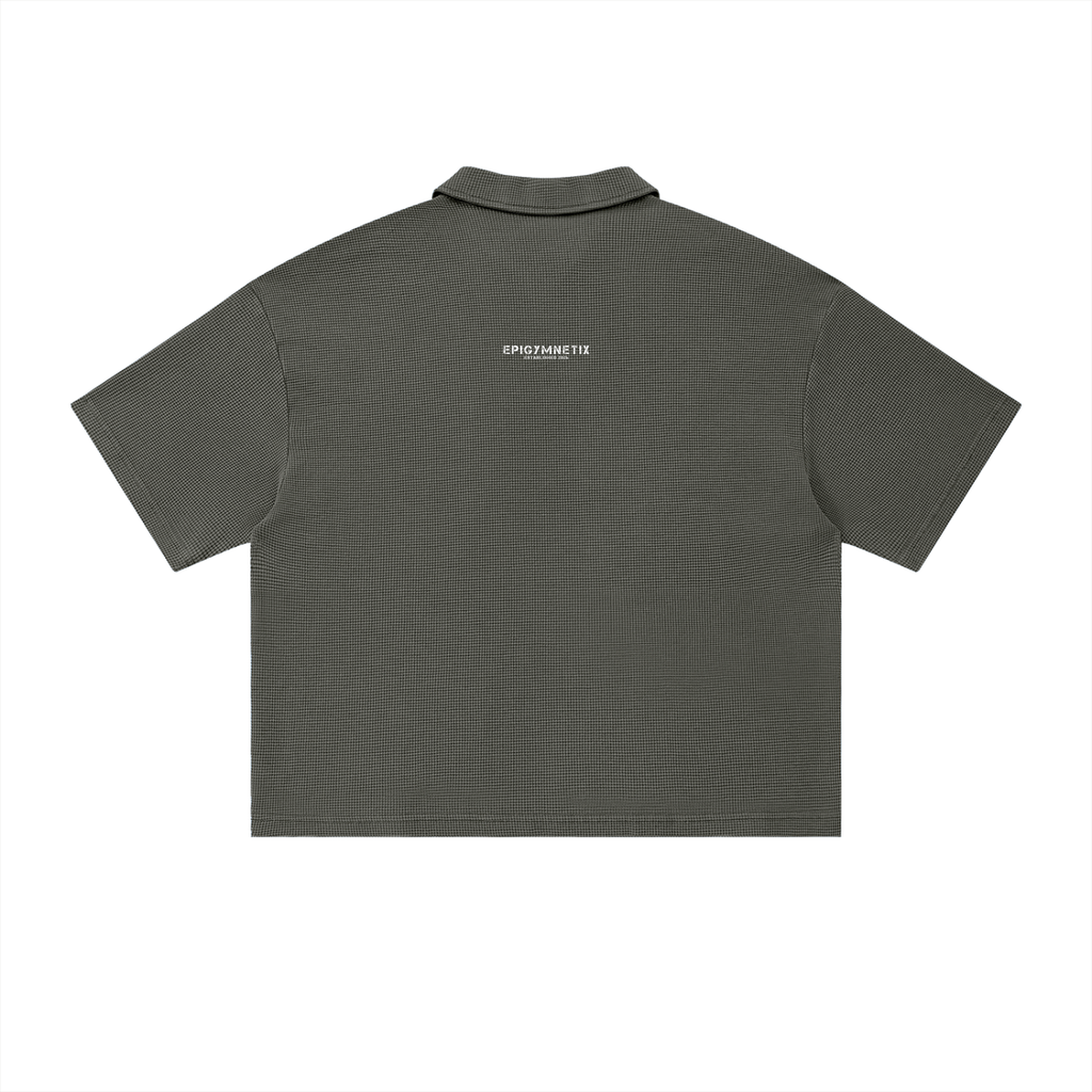 Unisex Waffle Boxy Polo Shirt