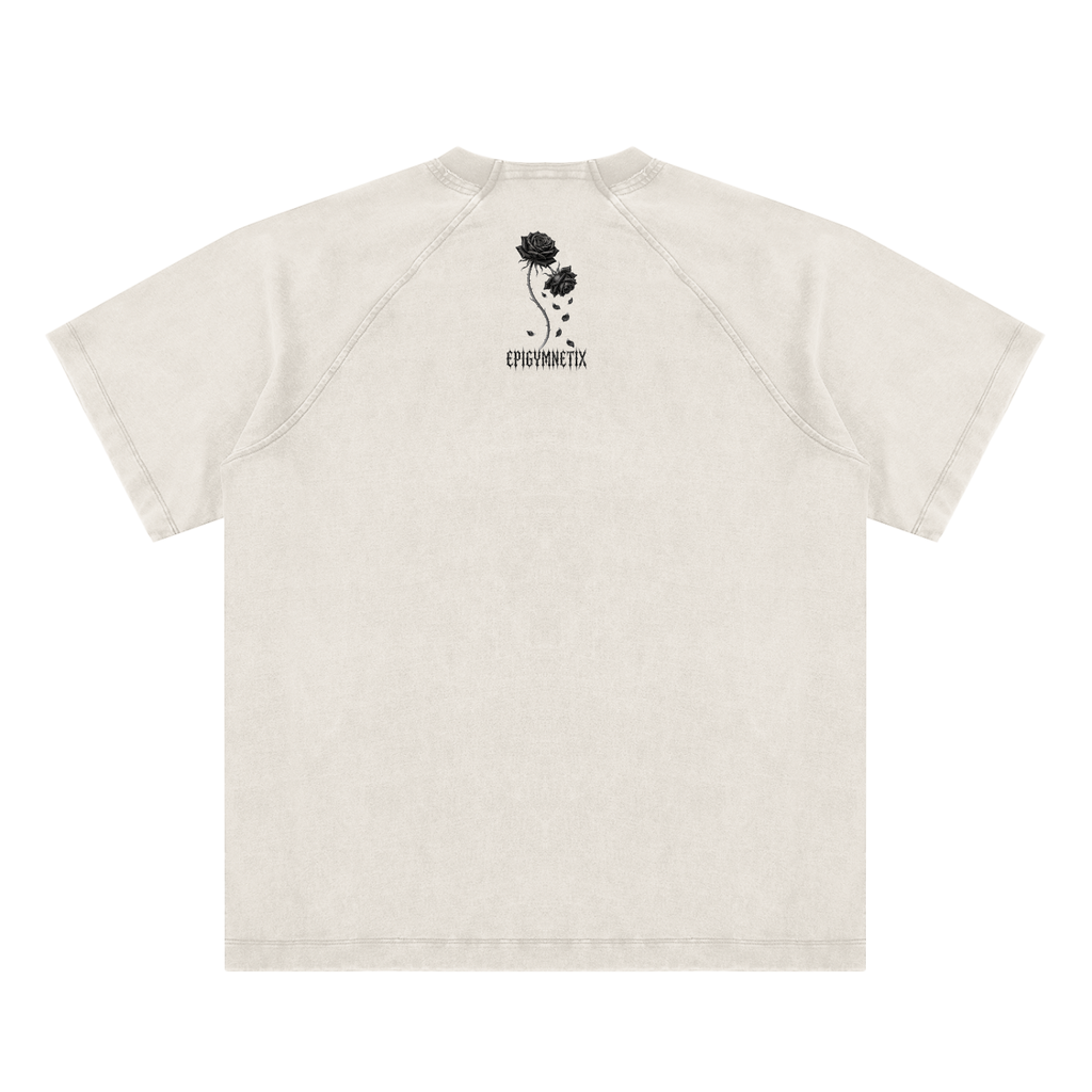 Black Rose - Vintage Washed Raglan Cotton T-Shirt