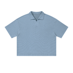 Epi-Casualwear - Unisex Vintage Wash Waffle Boxy Polo Shirt