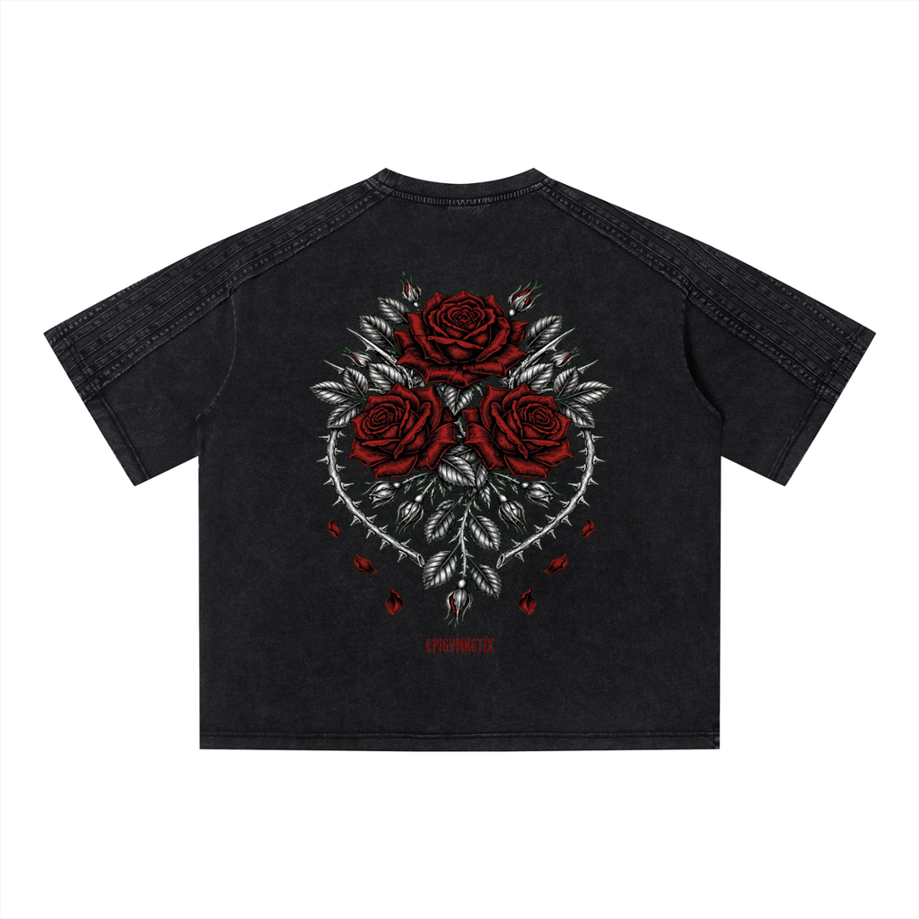 Roses - Unisex Vintage Wash Boxy T-Shirt