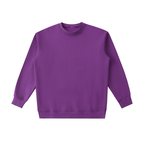Purple sweatshirt with red text on a white background