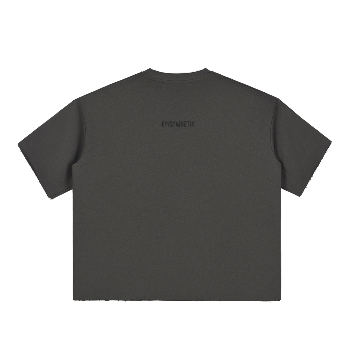 Epi-Night Out(Embro) - Boxy Half-Sleeve Raw-Edge T-Shirt