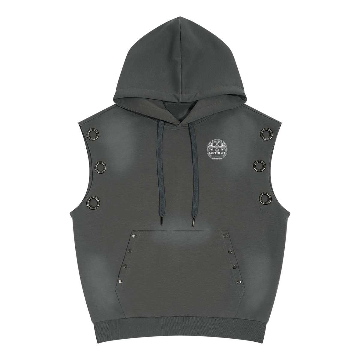 Trojan Fit - Unisex Vintage Wash Sun Fade Sleeveless Hoodie