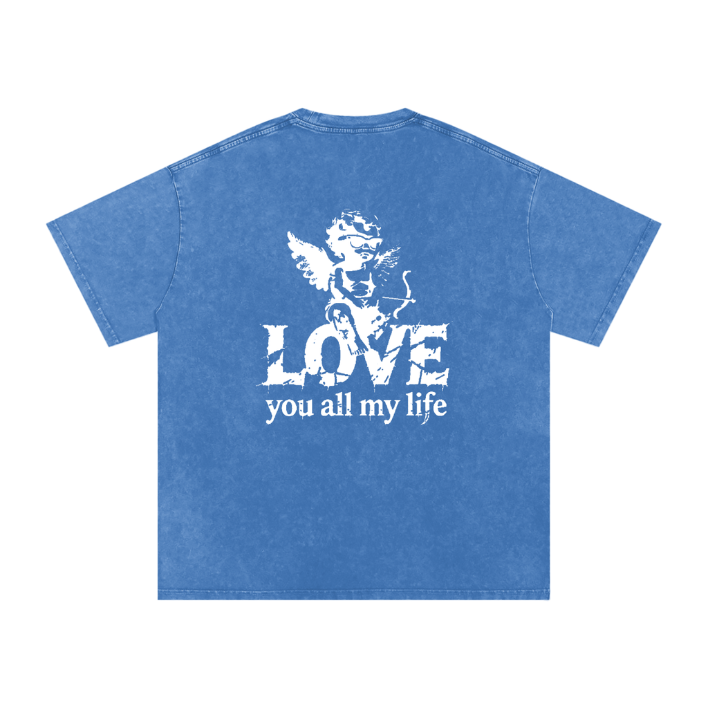 Love You All My Life - Snow Washed Oversized Cotton T-Shirt
