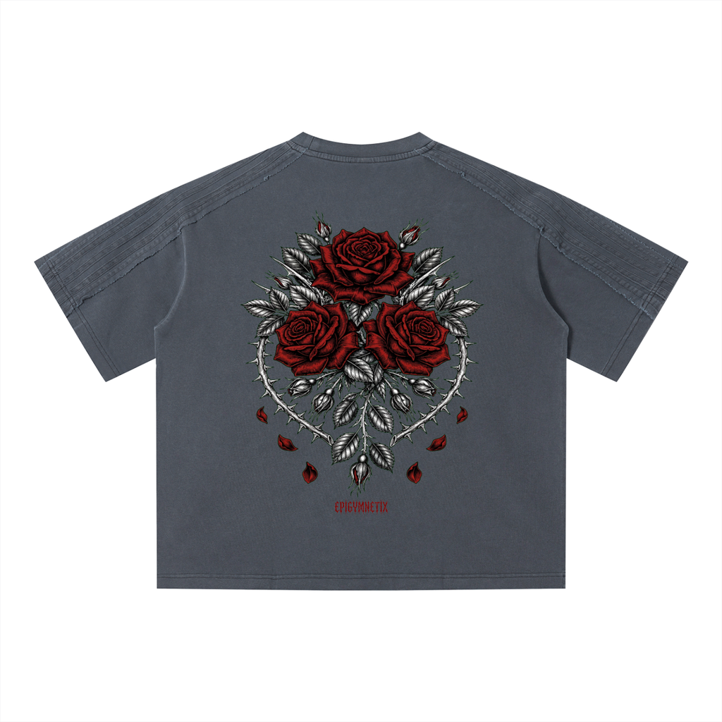 Roses - Unisex Vintage Wash Boxy T-Shirt