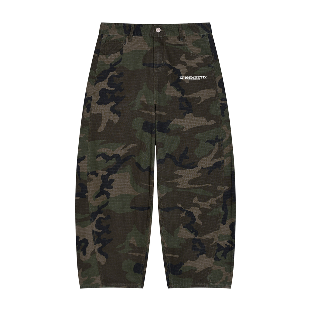 Men’s Camo Barrel Leg Cargo Pants