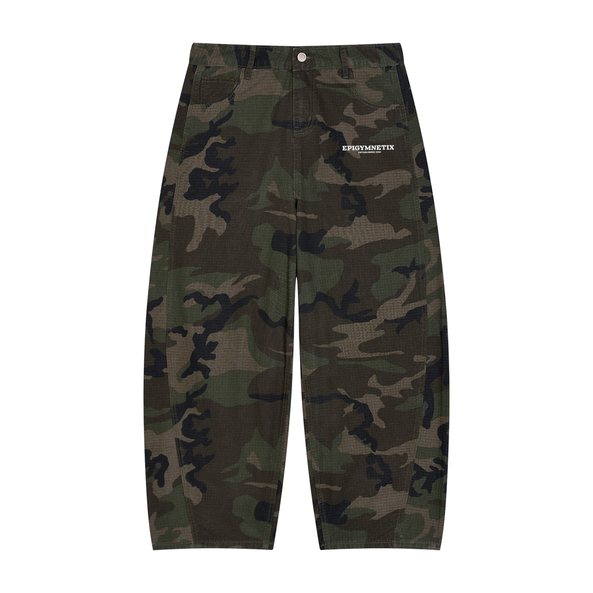 Men’s Camo Barrel Leg Cargo Pants