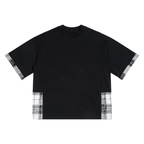 Unisex Plaid Paneled T-Shirt