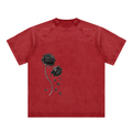 Black Rose - Vintage Washed Raglan Cotton T-Shirt