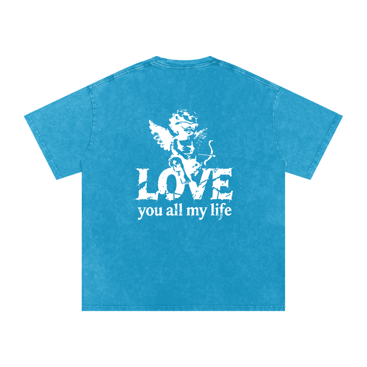 Love You All My Life - Snow Washed Oversized Cotton T-Shirt