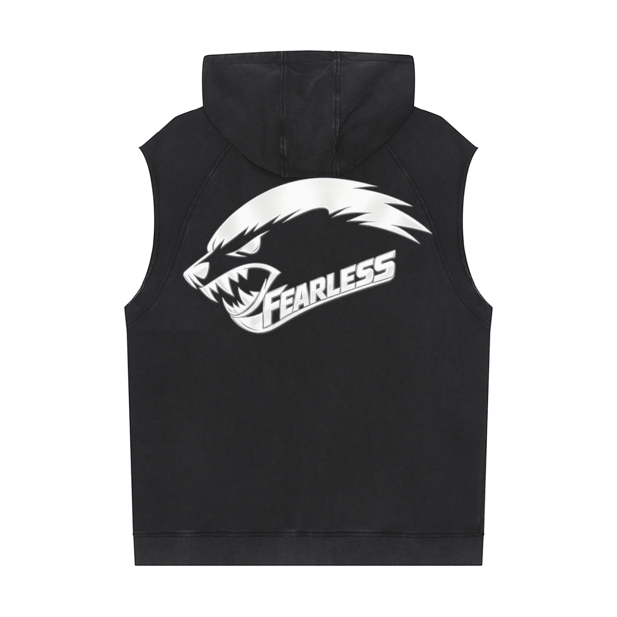 Fearless/I Ain't FIt Yet - Snow Washed Sleeveless Hoodie