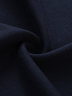 Contrast Striped Lapel Collar Sweatshirt