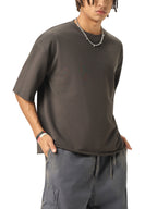 Epi-Night Out(Embro) - Boxy Half-Sleeve Raw-Edge T-Shirt