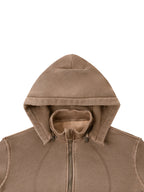 Vintage Washed Cropped Fleece Hoodie