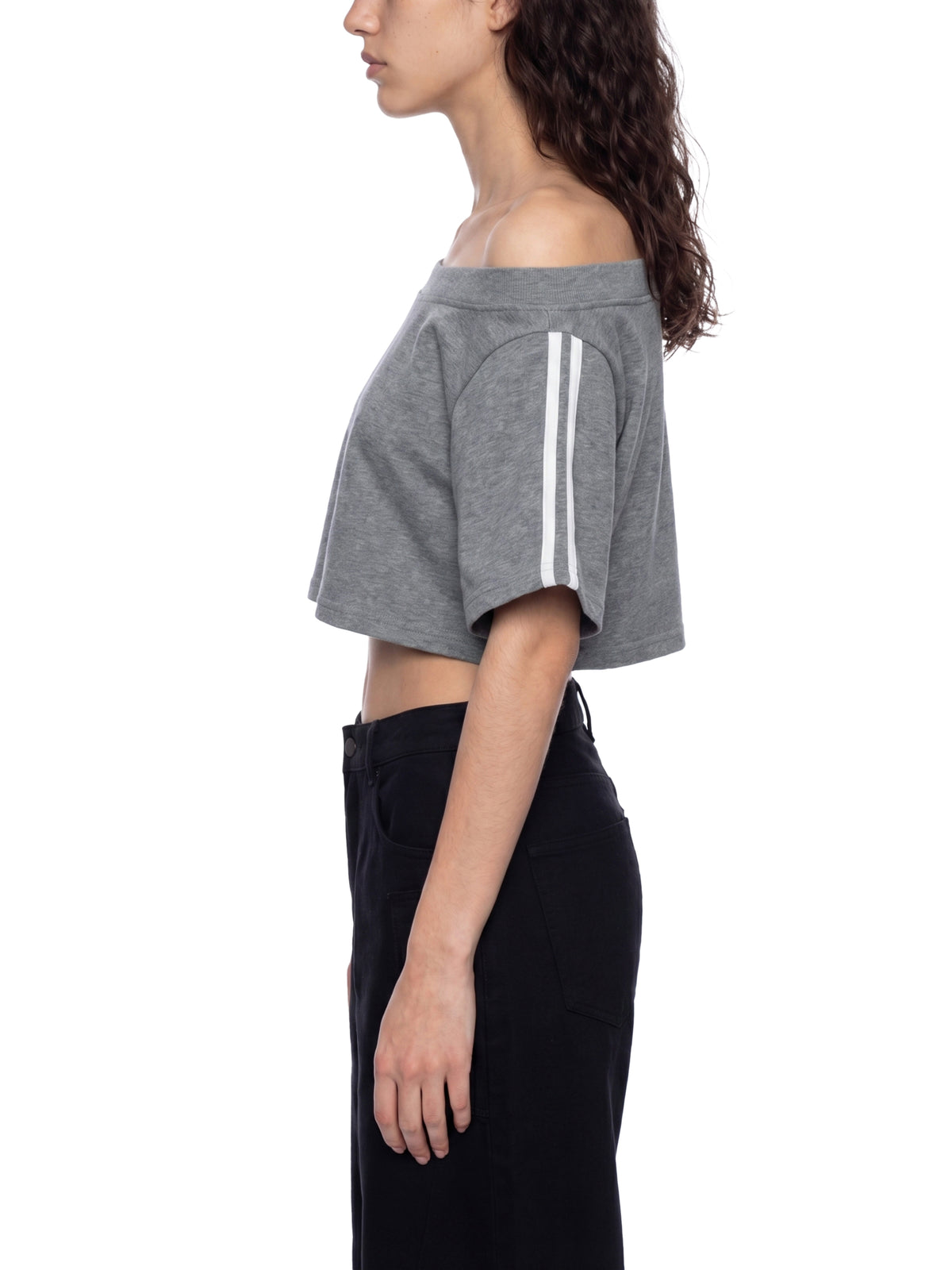 Off the shoulder crop Tee,Women
