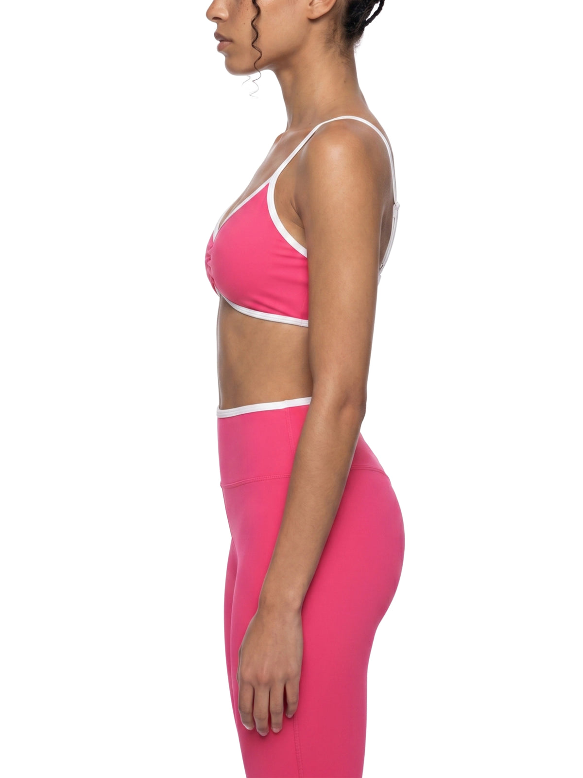 Women's Color Block Ruched V-Neck Sports Bra