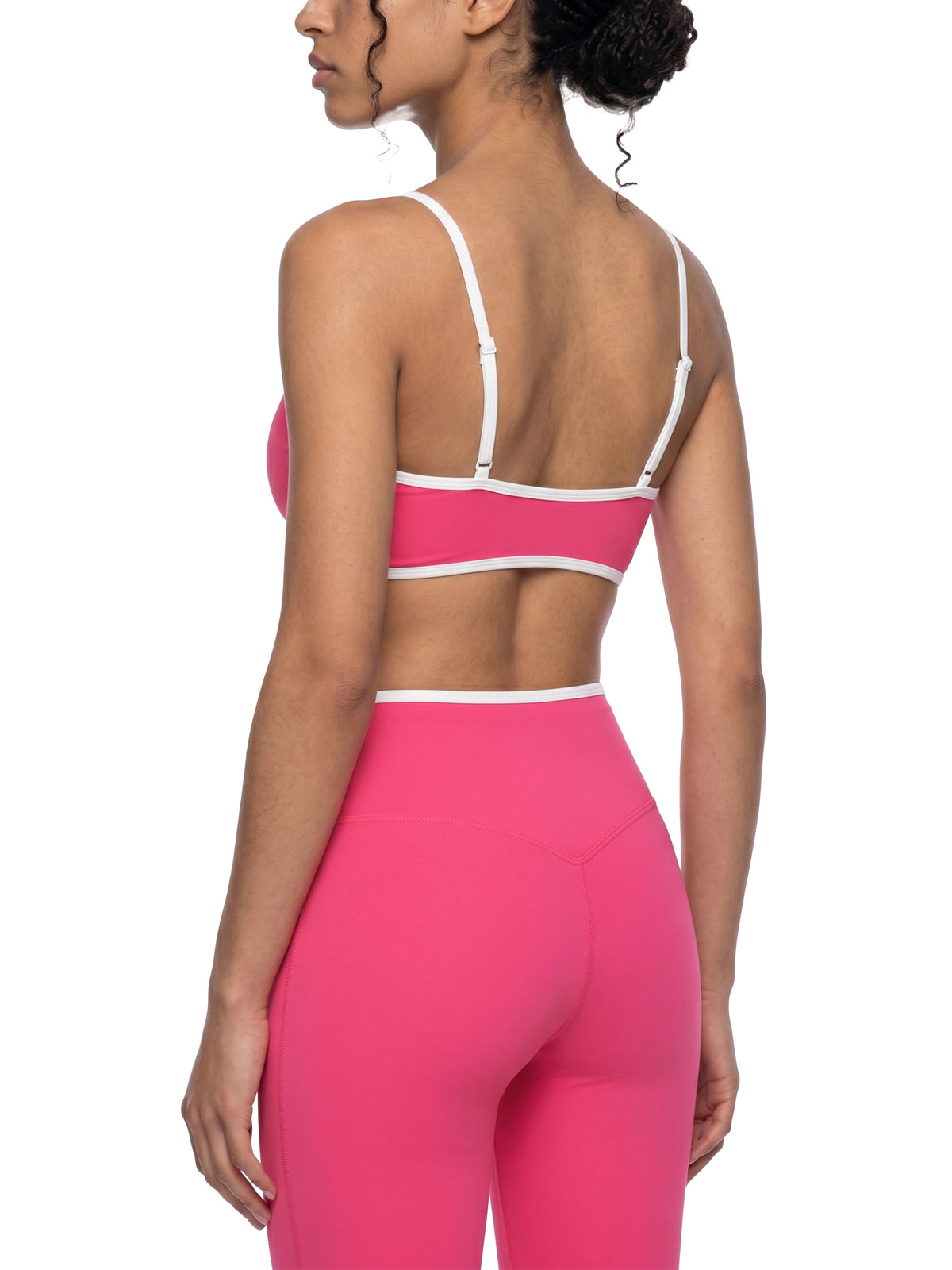 Women's Color Block Ruched V-Neck Sports Bra