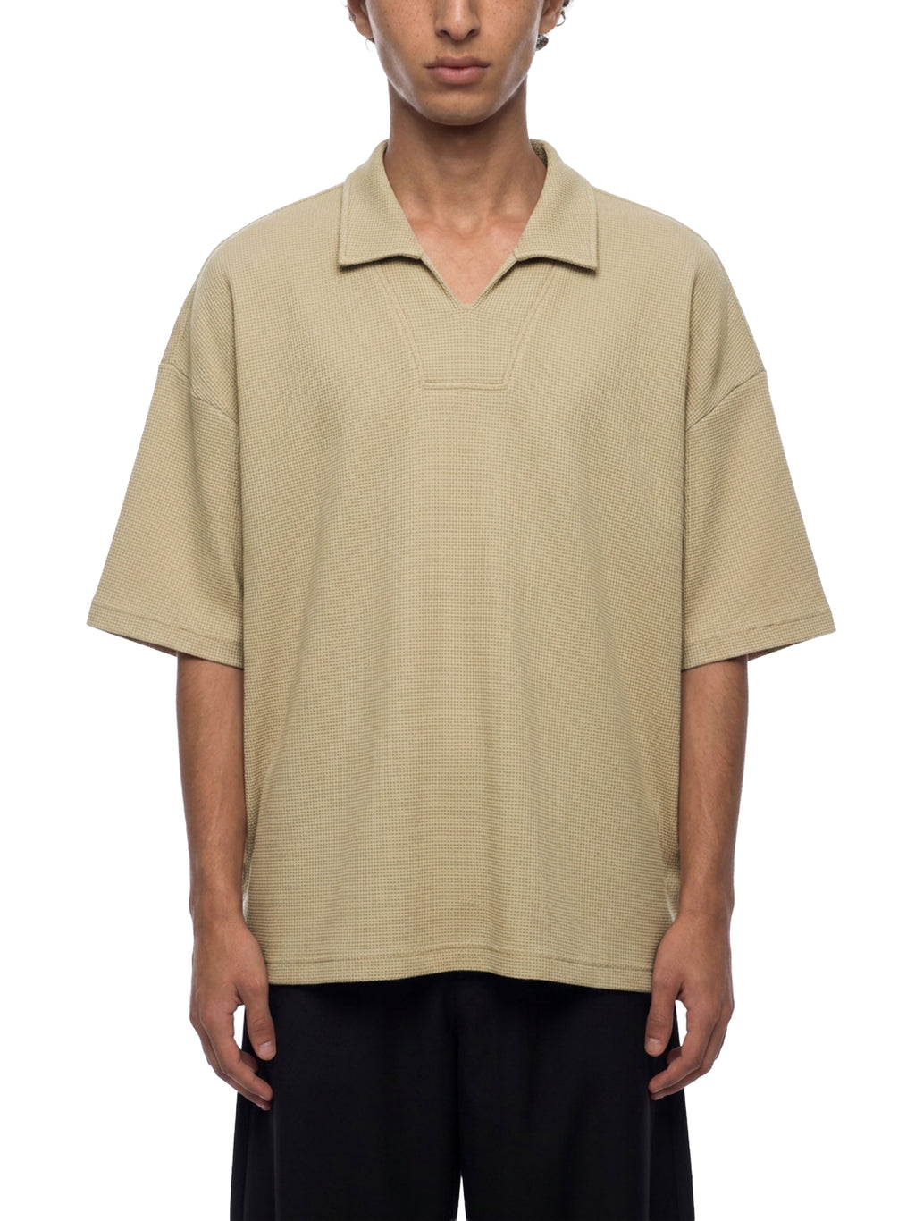 Unisex Waffle Boxy Polo Shirt