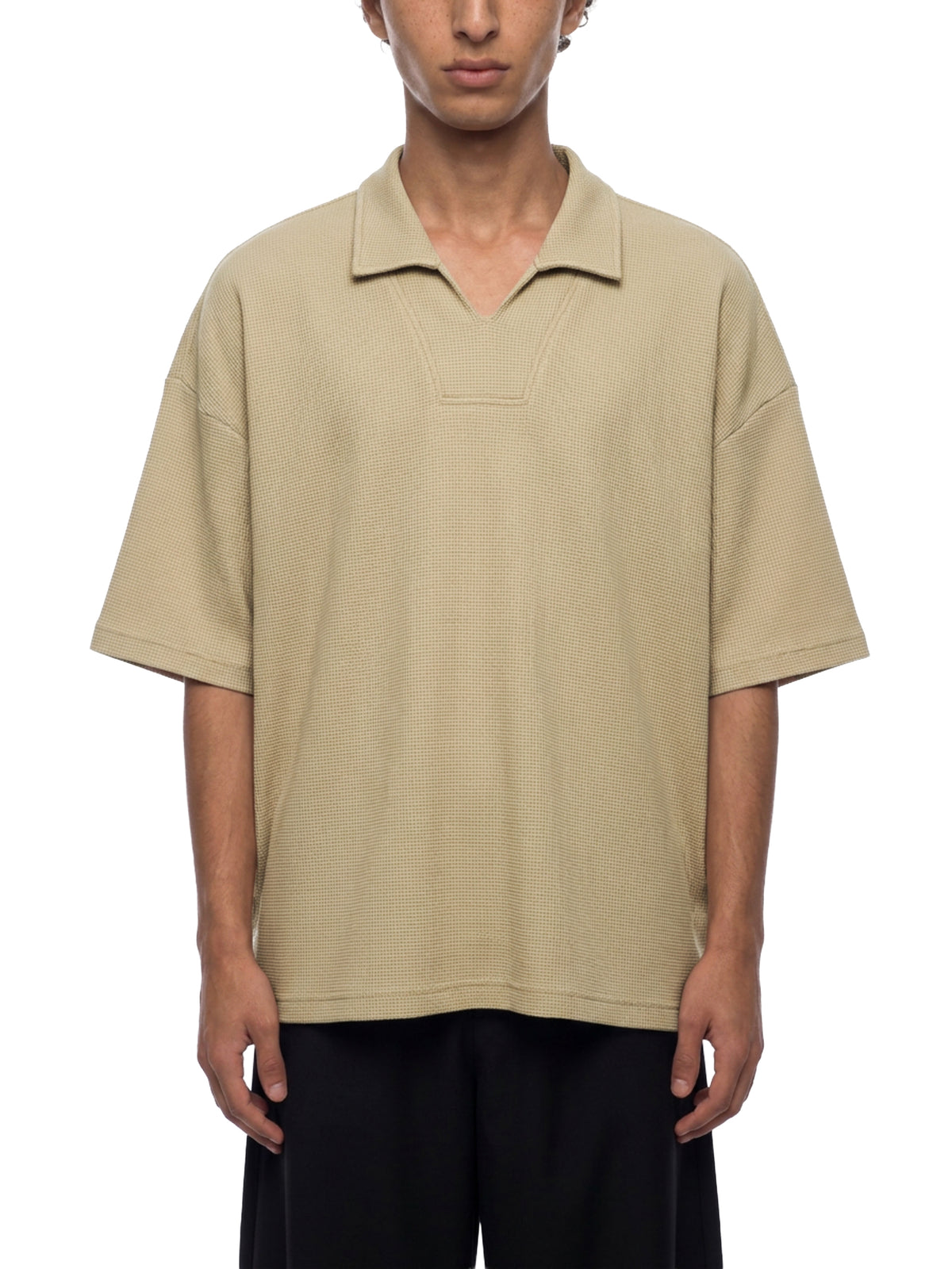 Unisex Waffle Boxy Polo Shirt
