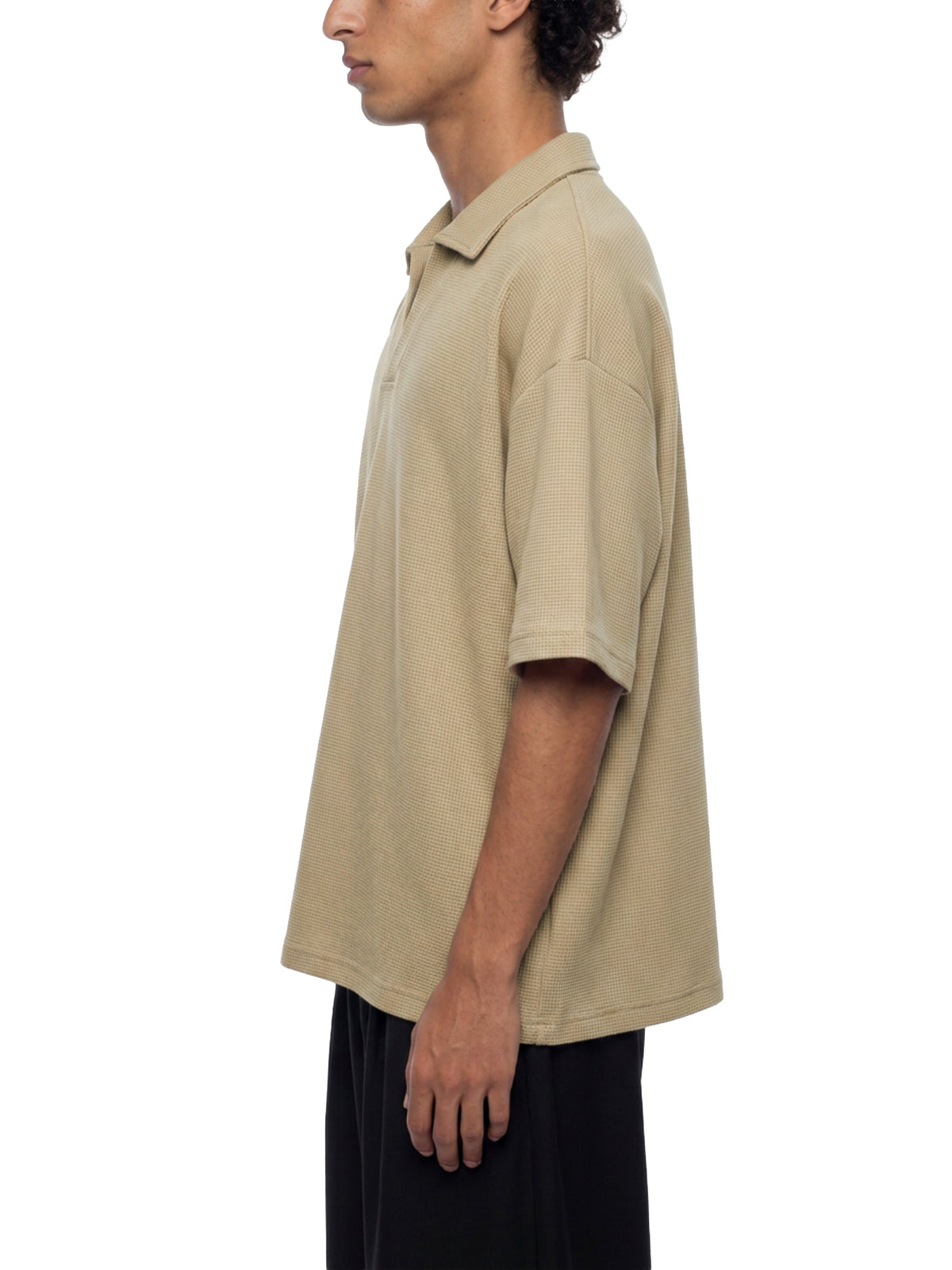 Unisex Waffle Boxy Polo Shirt