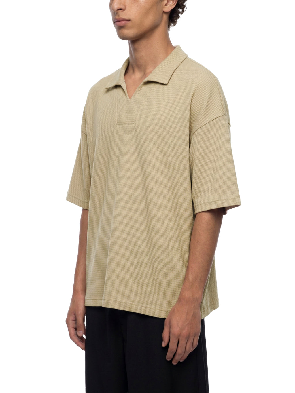 Unisex Waffle Boxy Polo Shirt