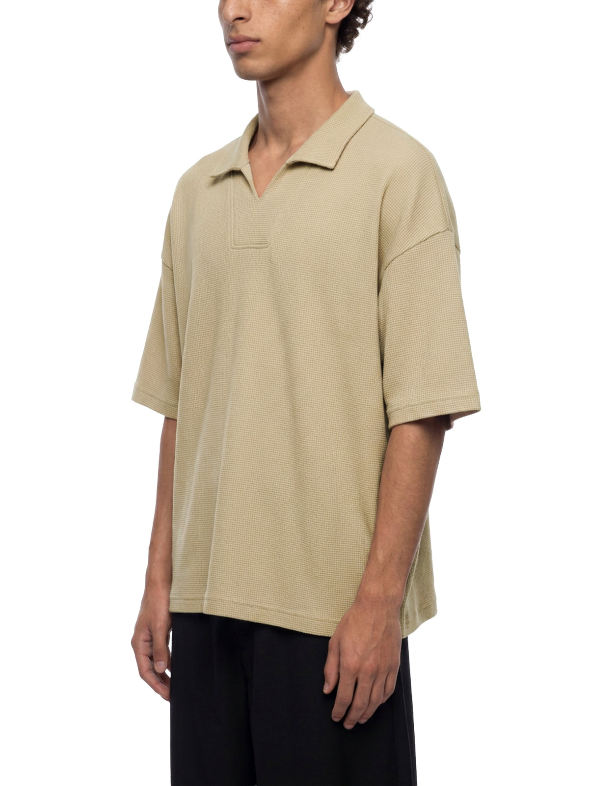 Unisex Waffle Boxy Polo Shirt