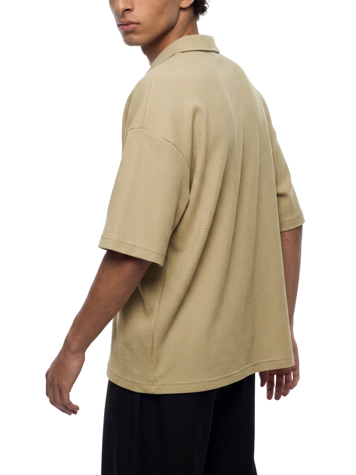 Unisex Waffle Boxy Polo Shirt