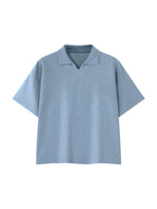 Unisex Waffle Boxy Polo Shirt