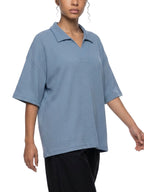 Unisex Waffle Boxy Polo Shirt