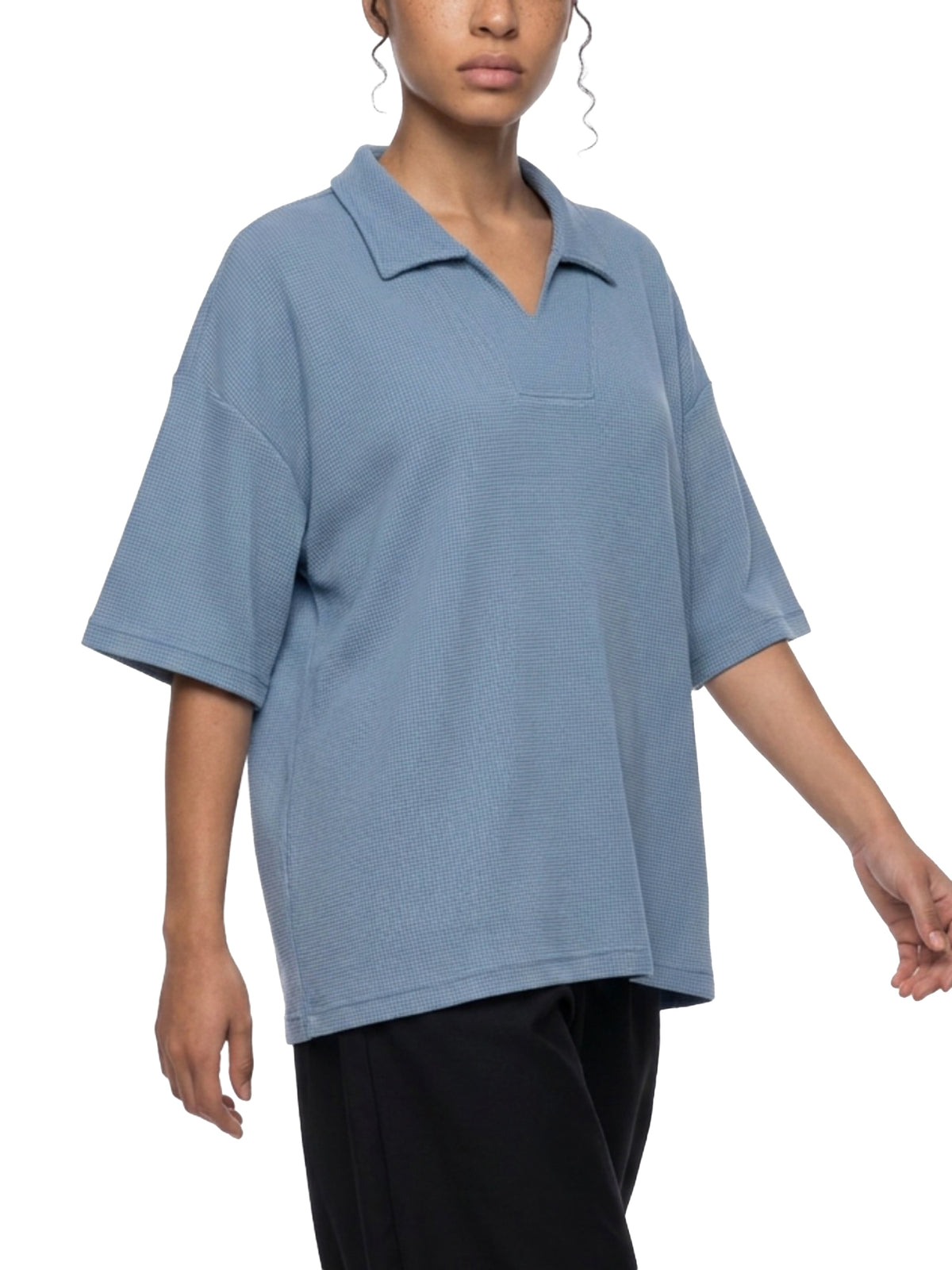 Unisex Waffle Boxy Polo Shirt