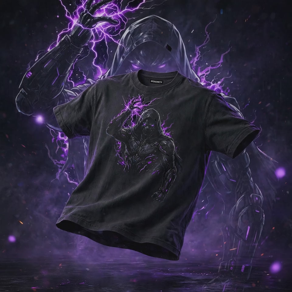 Purple Lightening - Unisex Vintage Wash Distressed T-Shirt