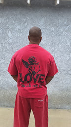 Love you all my life (Boxy Fit) - Unisex Vintage Wash Boxy T-Shirt