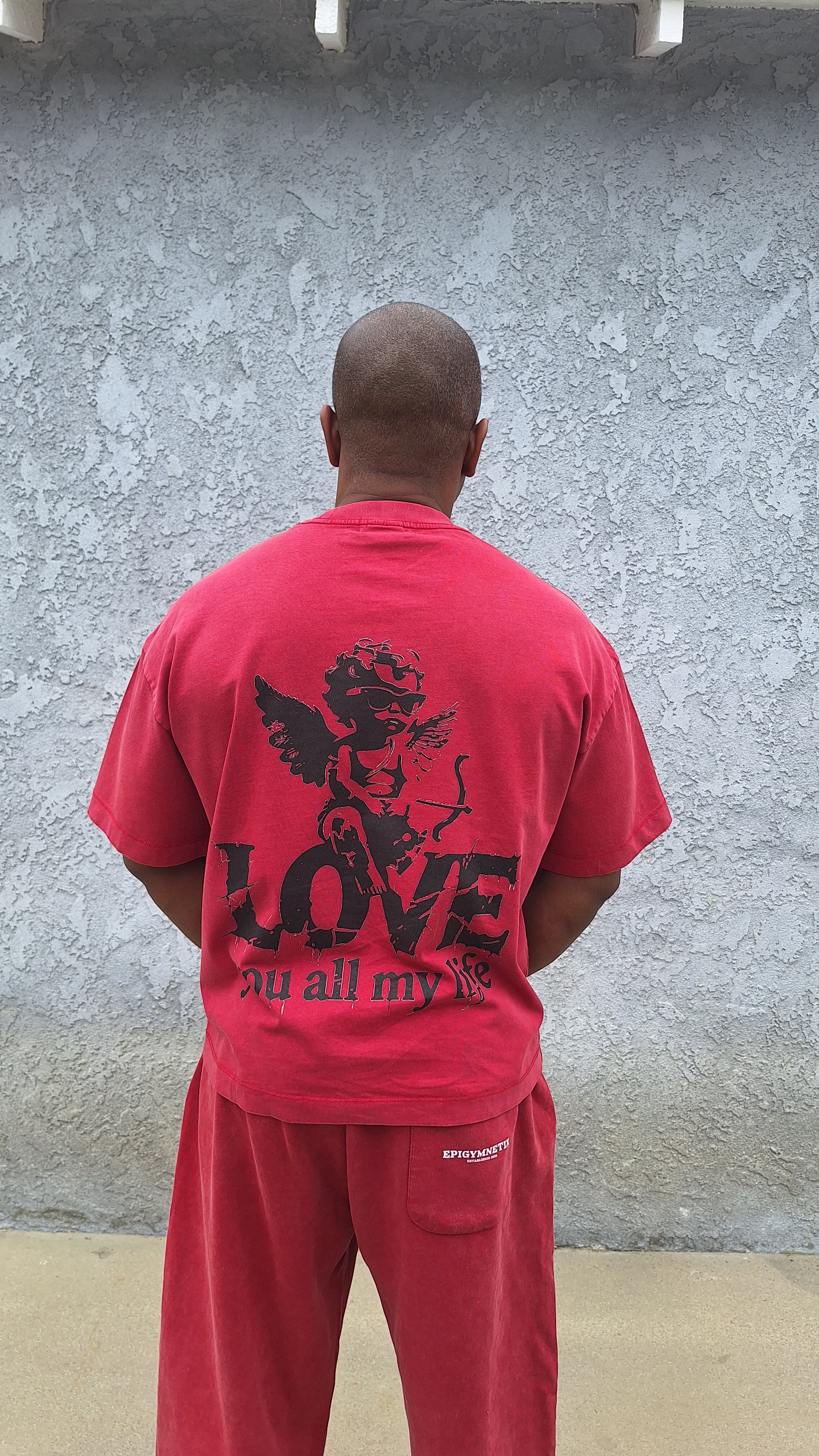 Love you all my life (Boxy Fit) - Unisex Vintage Wash Boxy T-Shirt
